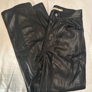 Levis faux leather crop pants